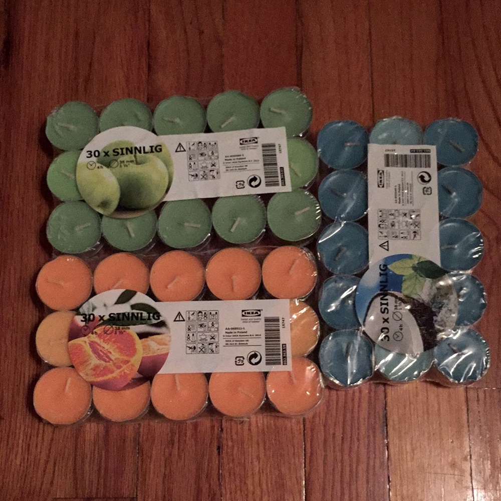 3 Sets Tealight Candles- 90 total candles